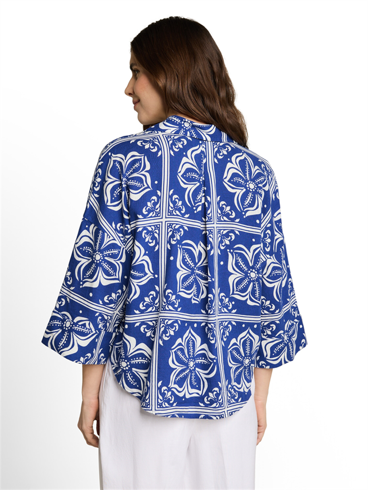 blouse loose fit with linen - 1049825