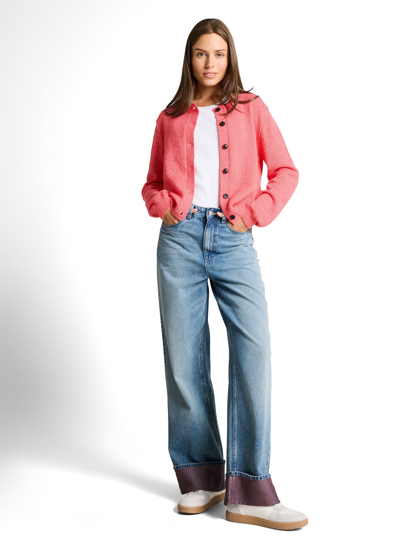 knit crispy cotton cardigan - 1050537