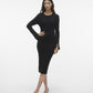 VMGOLD RIB LONG LS O-NECK DRESS - 10290663