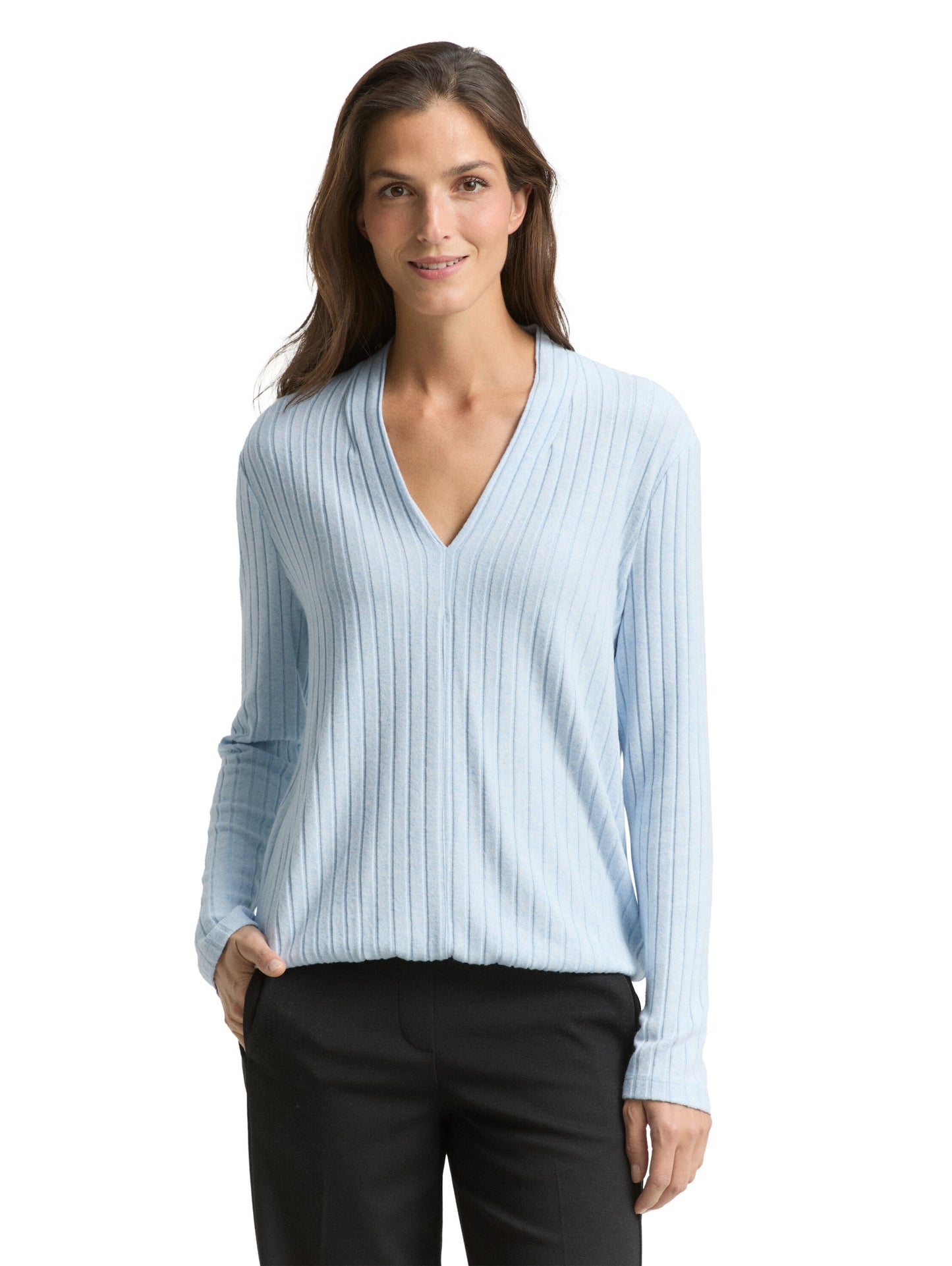 T-shirt v-neck cosy rib - 1048936