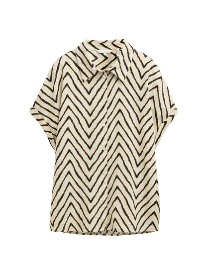 blouse shortsleeve with linen - 1046207