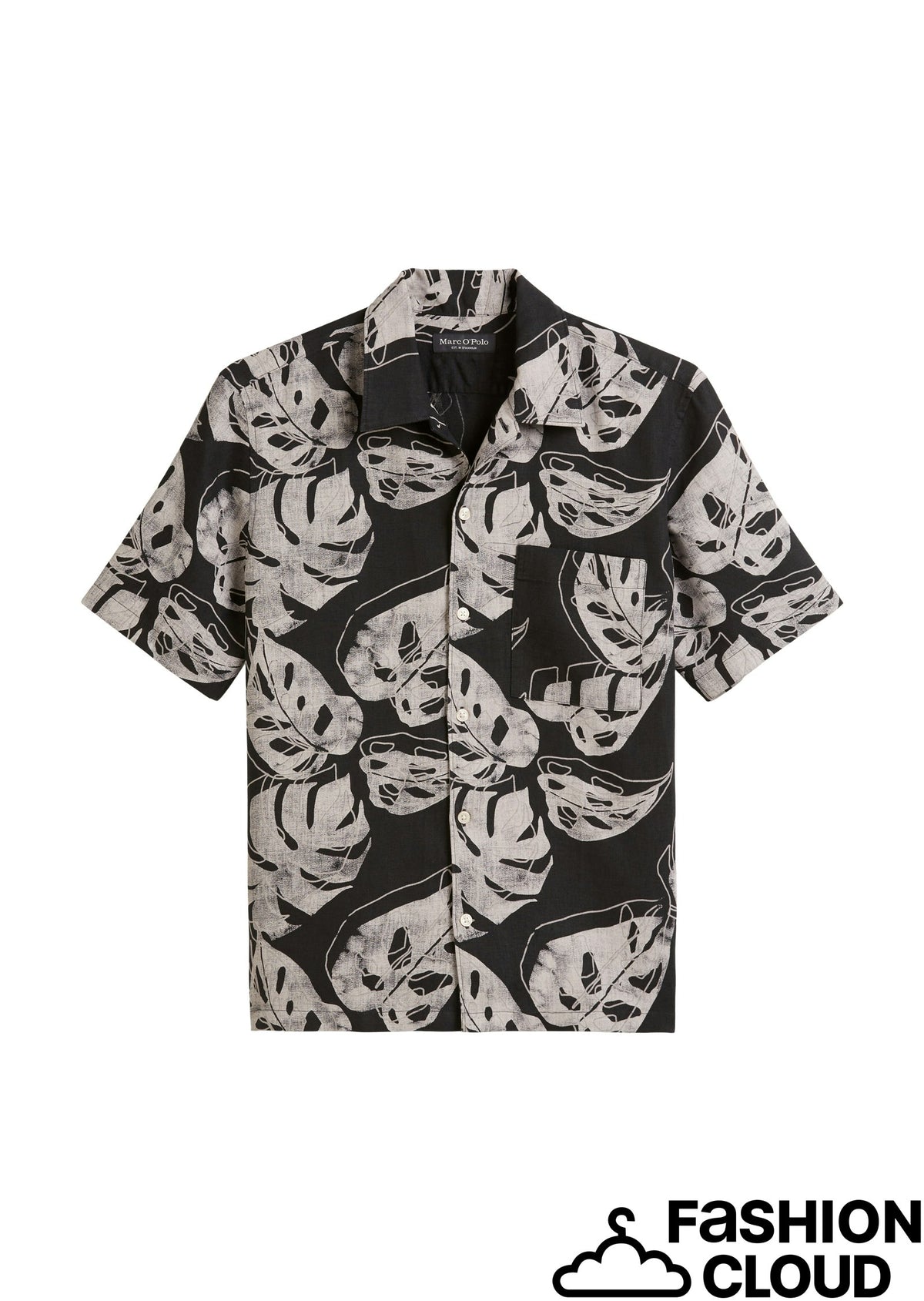 Camp collar, short sleeves, one rec - 524721341012