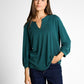 T-shirt henley with gathering - 1050430