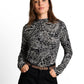 T-shirt mock neck alloverprint - 1052897