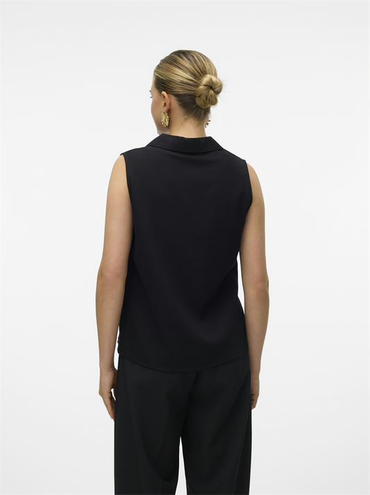 VMMYMILO SL V-NECK SHIRT WVN  GA BO - 10303648