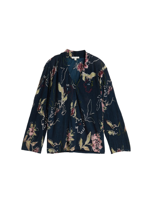 T-shirt plissee alloverprinted - 1047757