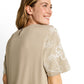 T-shirt with embroidered sleev - 1052152