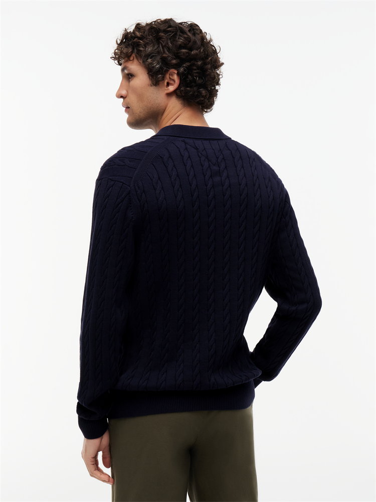 CLASSIC COTTON CABLE LS POLO - MW0MW41955