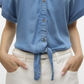 VMFLEUR SS BOW TENCEL SHIRT - 10326059