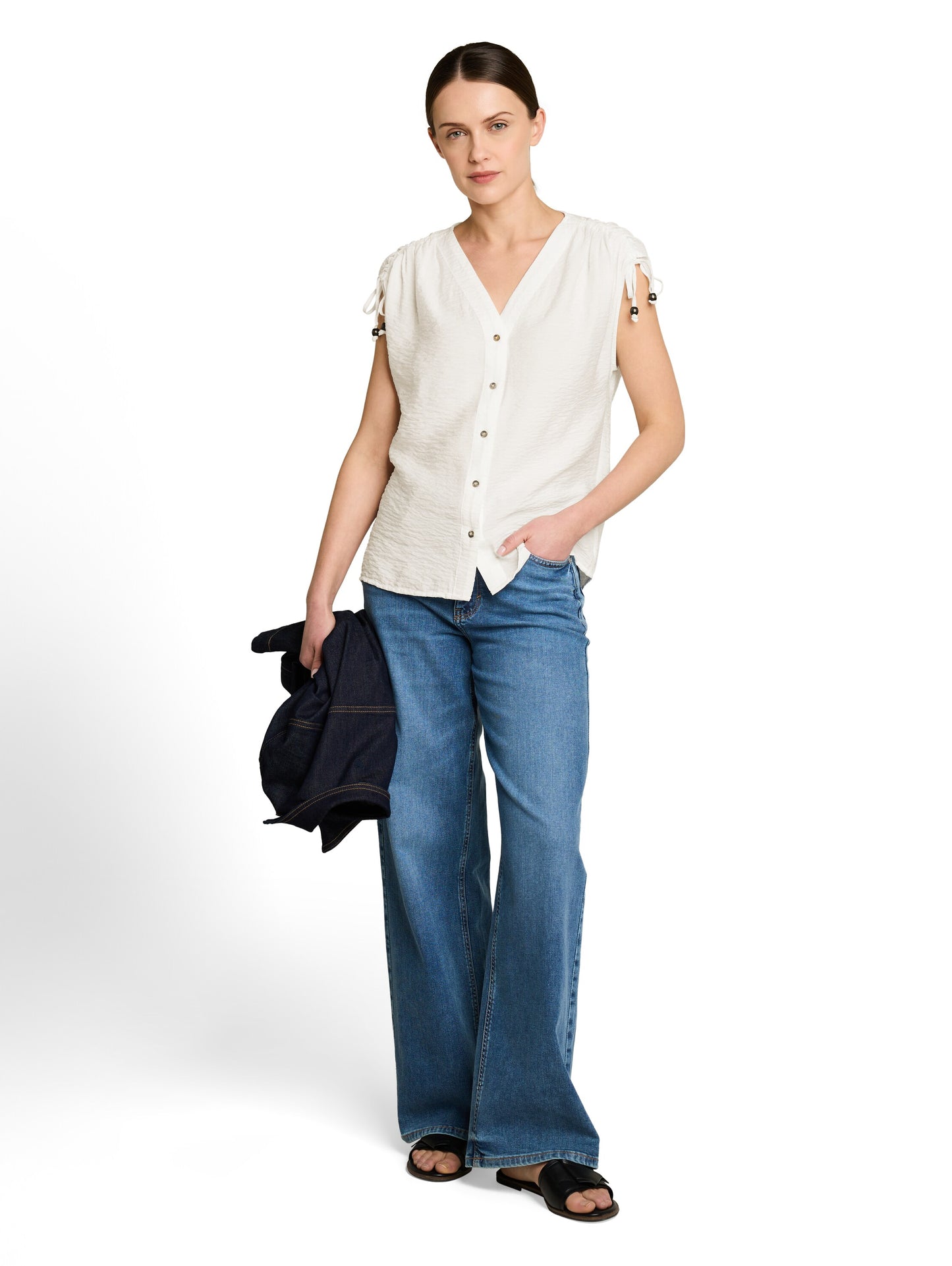 blouse top with gathering - 1051085