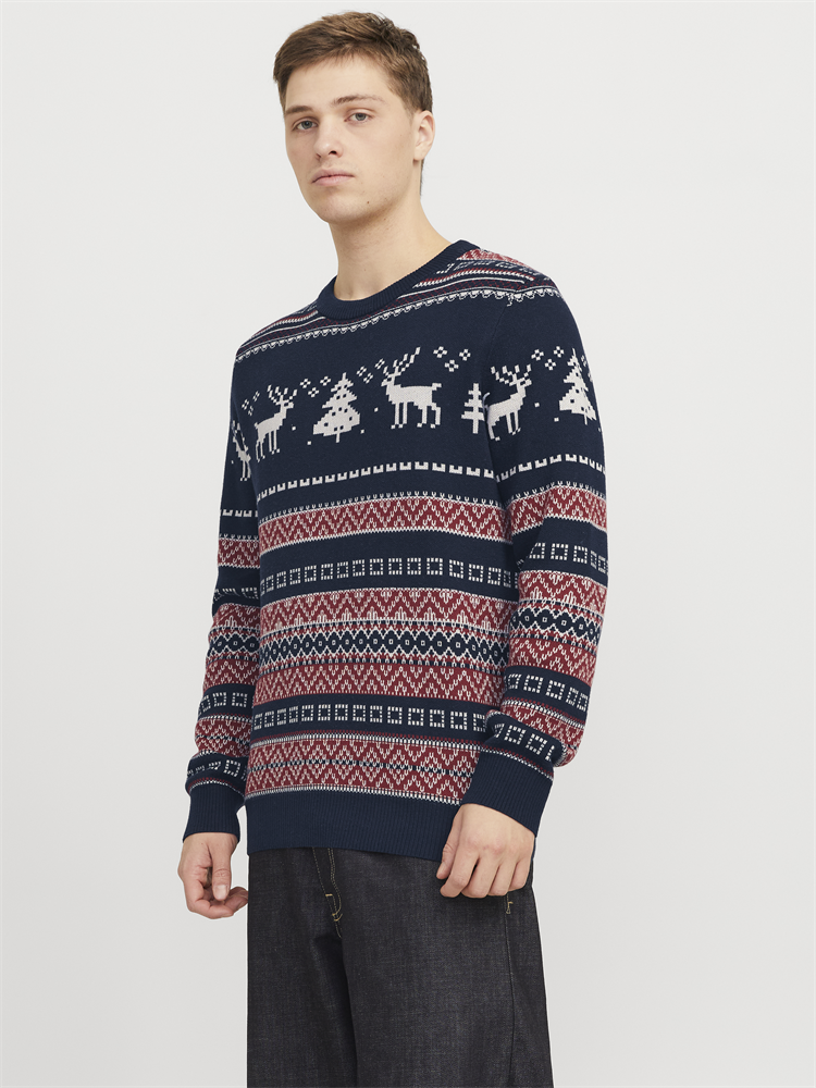 JJXMAS SNOWBALL KNIT CREW NECK - 12248145
