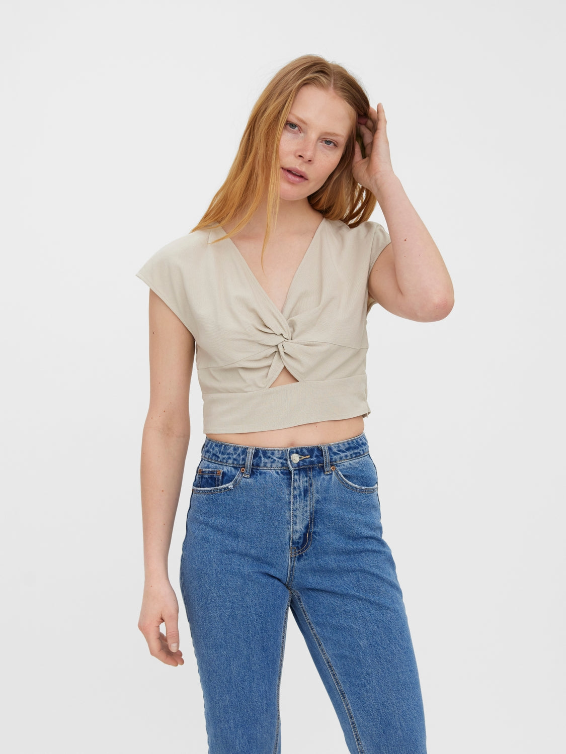 VMJESMILO C/S CROP TOP WVN GA - 10260305