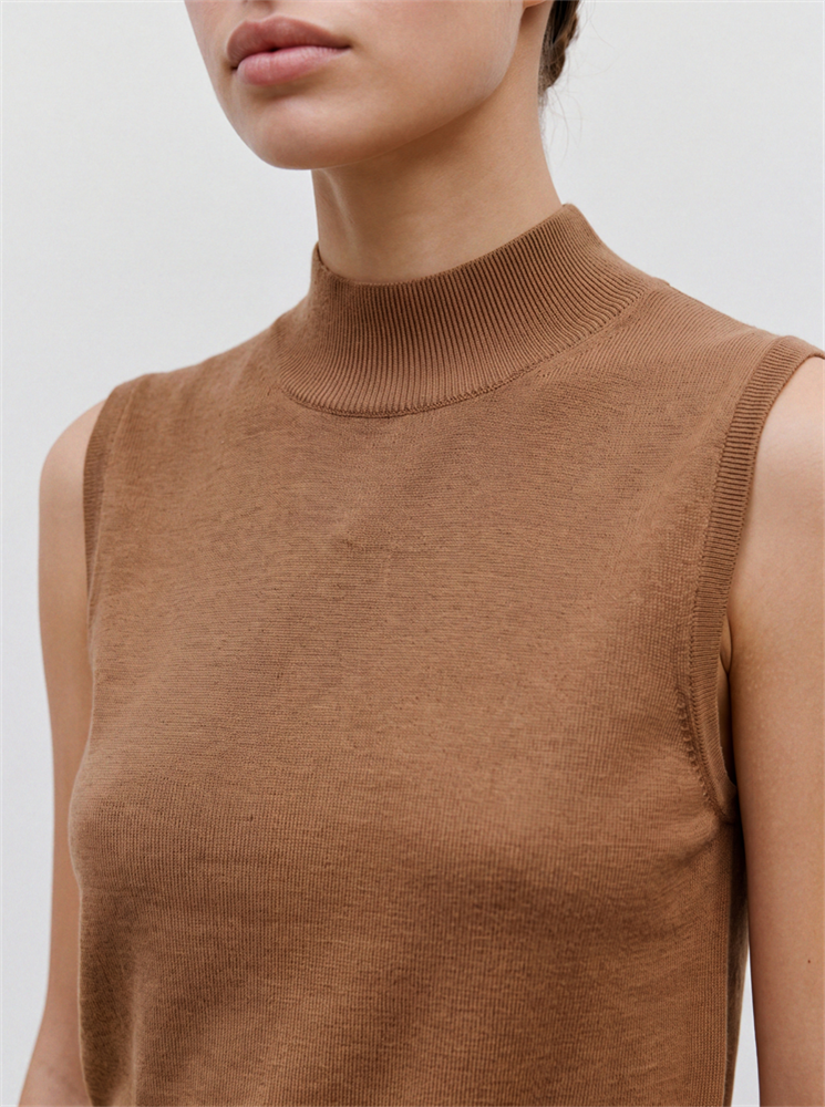 AWCARA SL HIGH NECK WOOL KNIT TOP - 10350120