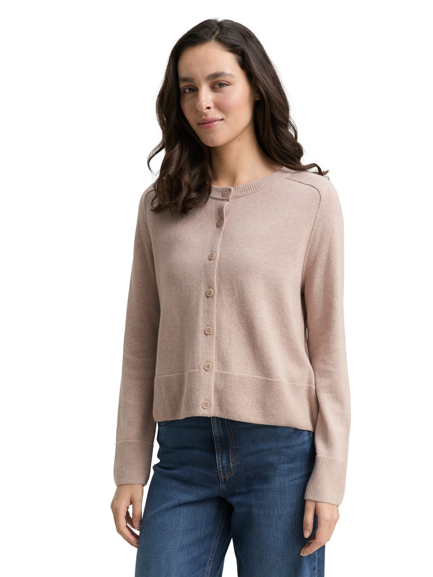 knit cardigan with saddle shou - 1047700