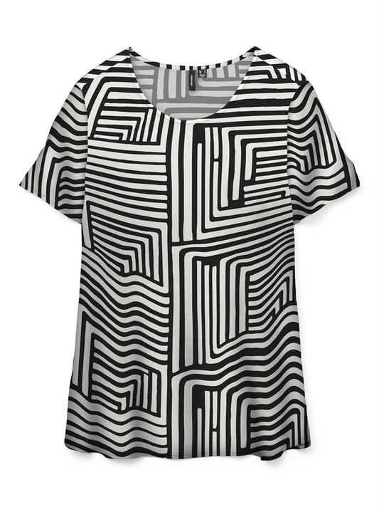 VMEASY JOY S/S TOP WVN GA - 10297345
