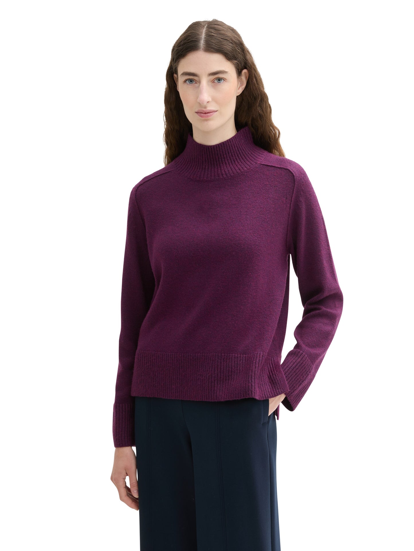 knit cosy mock-neck - 1042983