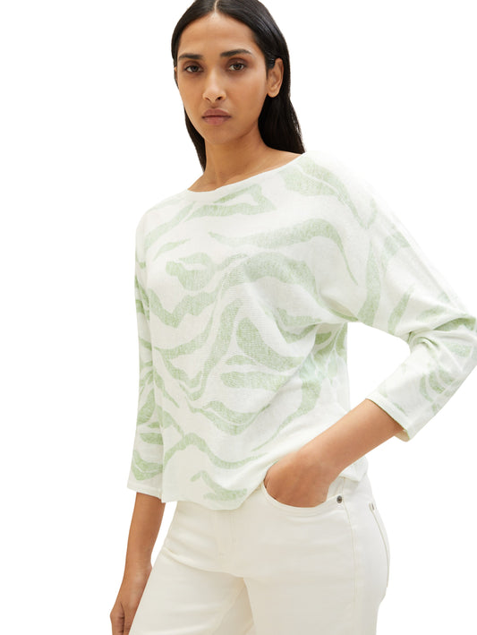 Knit pullover inside printed - 1035303