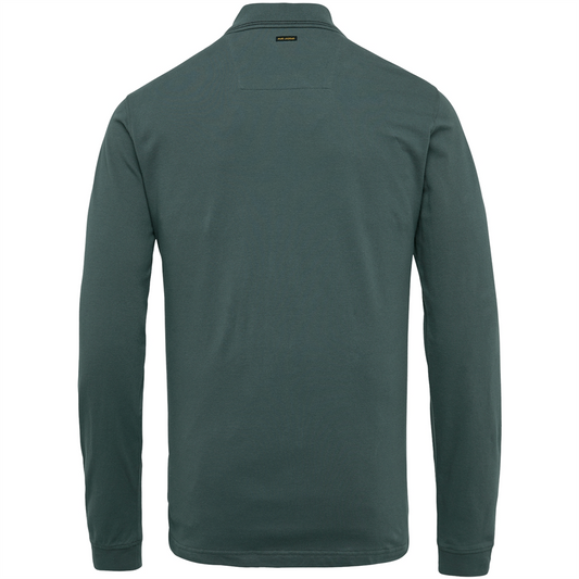 Long sleeve polo peached pique str - PPS2210812