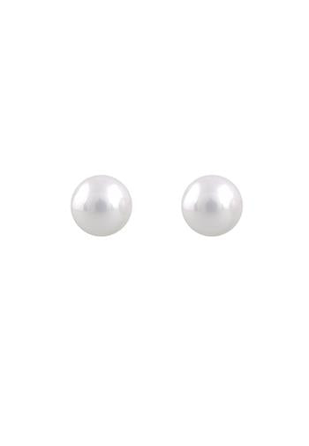Ohrringe Perlenstecker 12 mm weiss - 30646613