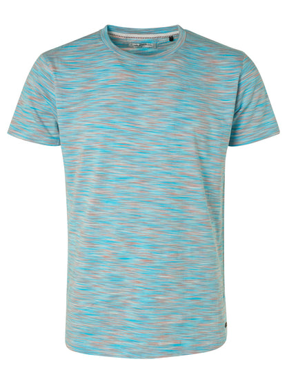 T-Shirt s/sl, R-neck, spacedyed str - 96350504