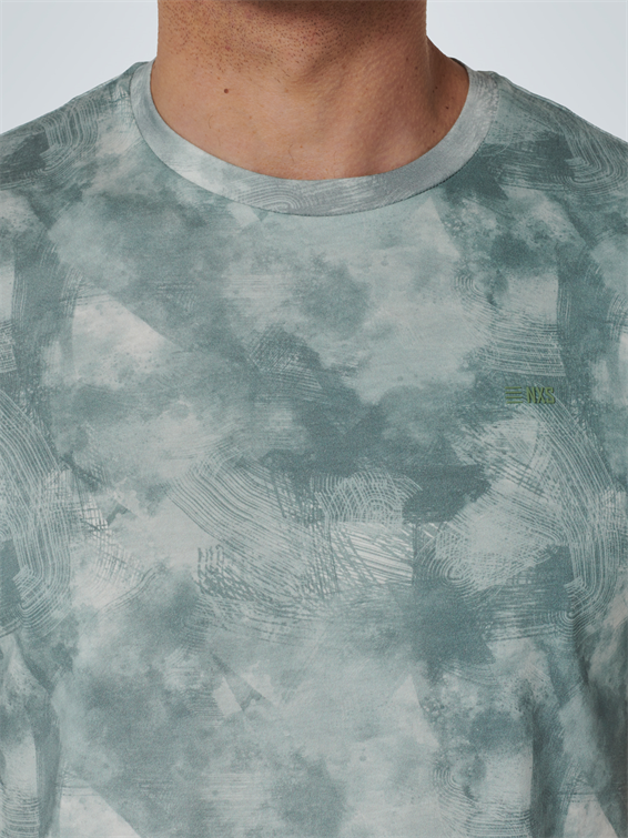 T-Shirt Crewneck Allover Printed Re - 16360440